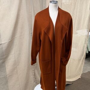 Elegant Open Front Cardigan in Rich Brown